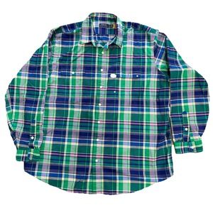 Polo Ralph Lauren Classic Fit Dual Pocket Green Plaid Oxford Dress Shirt 3XLT